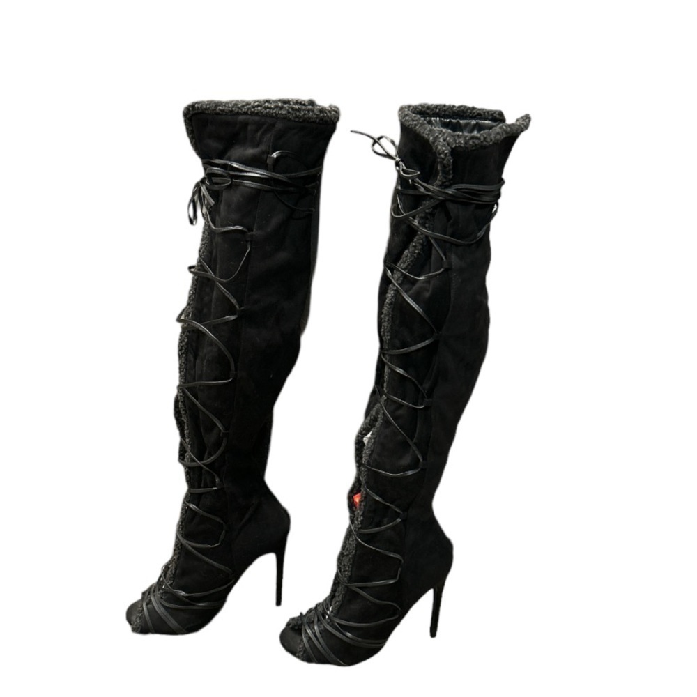 Suede Lace Up Boots - Picture 4 of 8